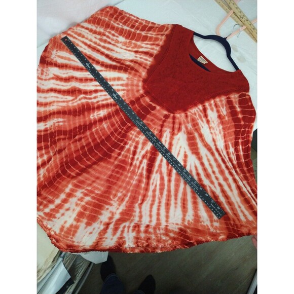 NWT Rainbow Rusty Orange Boho Embroidery Beach Swim Coverup Kimono One Size - Picture 5 of 14